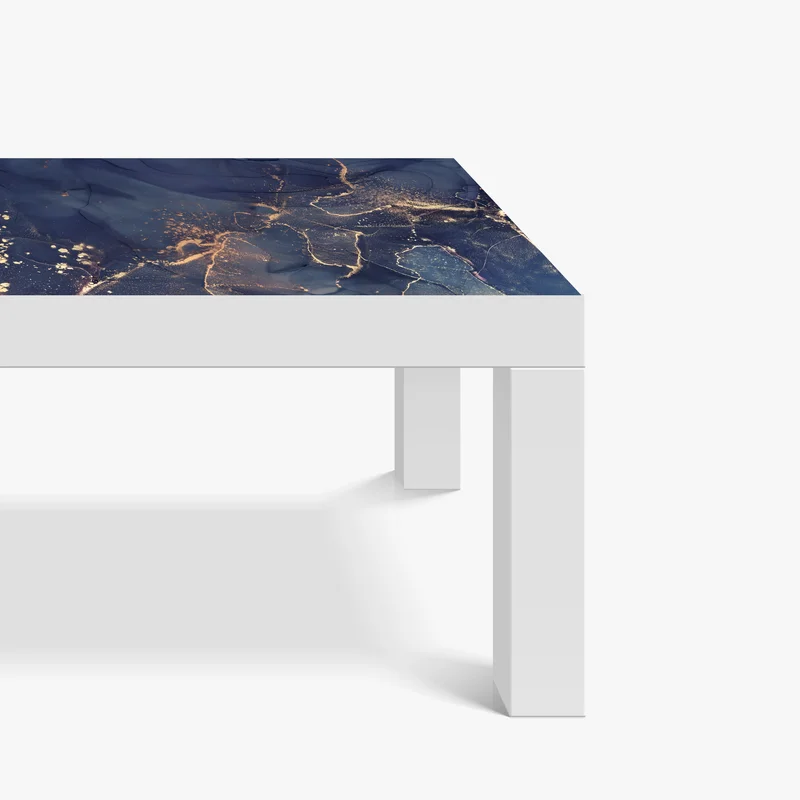 Tischaufkleber und Schreibtischaufkleber dunkelblaue marmor-abstraktion mit goldenen adern