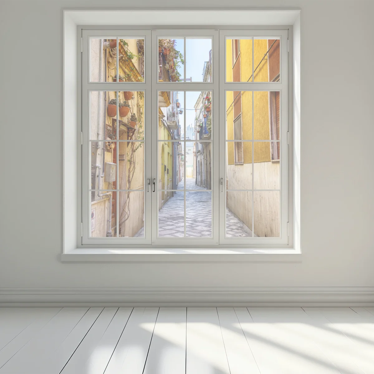 Fensteraufkleber sonnige gasse in Brindisi Fensteraufkleber sonnige gasse in Brindisi