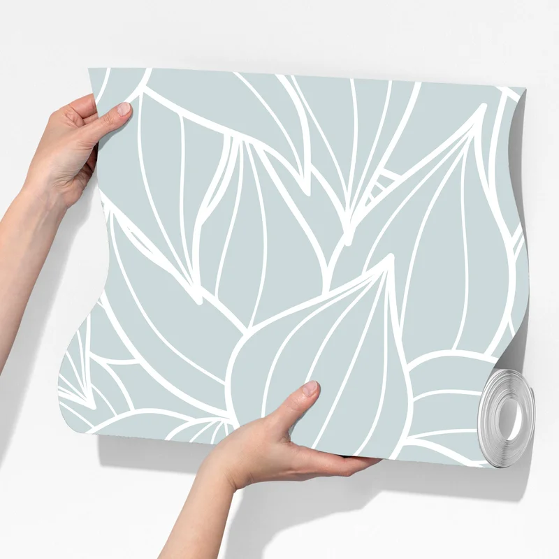 Fototapete zartes türkis blättermuster Fototapete zartes türkis blättermuster