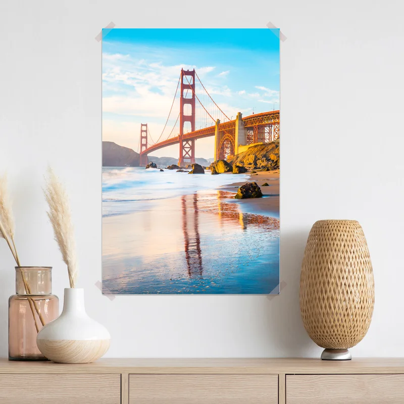 Poster goldene stunde an der Golden Gate Bridge, Baker Beach Poster goldene stunde an der Golden Gate Bridge, Baker Beach