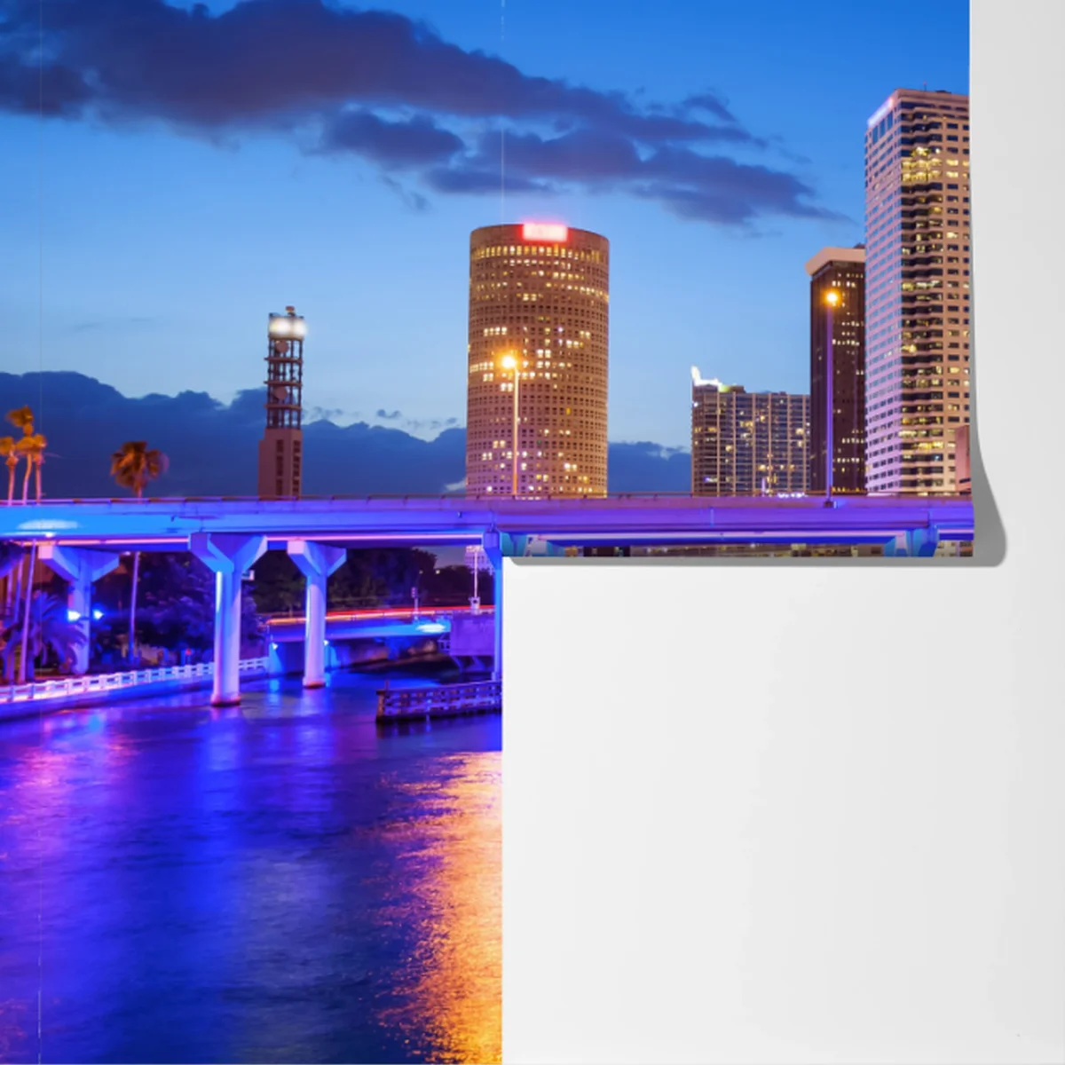 Fototapete Tampa skyline bei nacht Fototapete Tampa skyline bei nacht