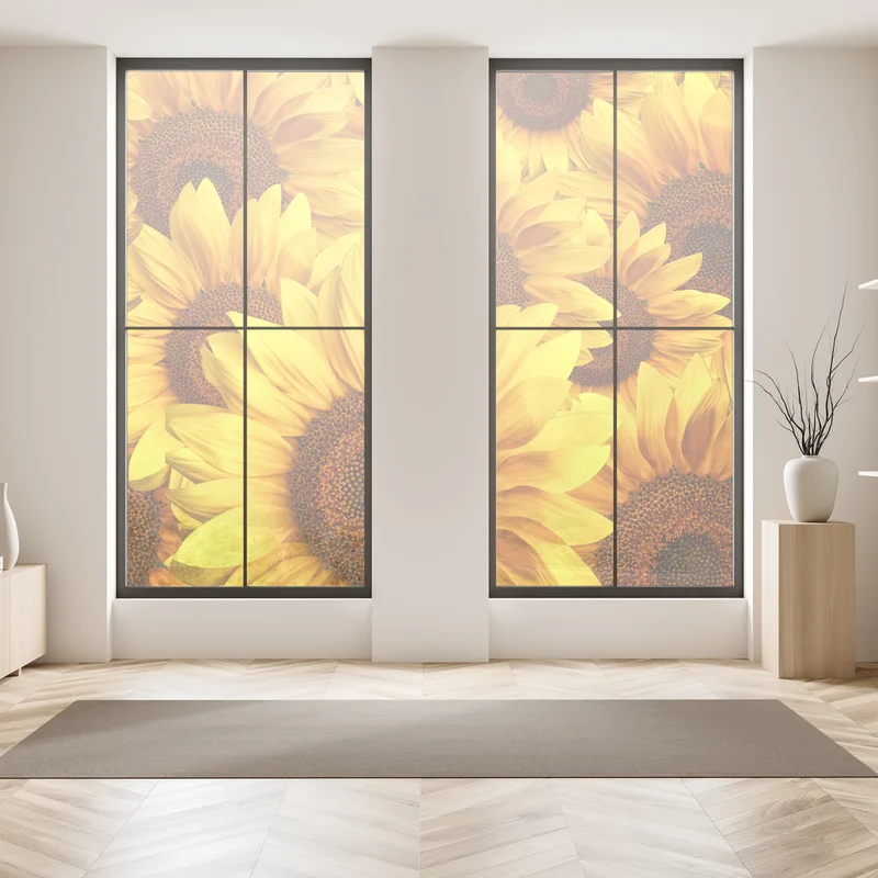 Fensteraufkleber goldene sonnenblumen Fensteraufkleber goldene sonnenblumen