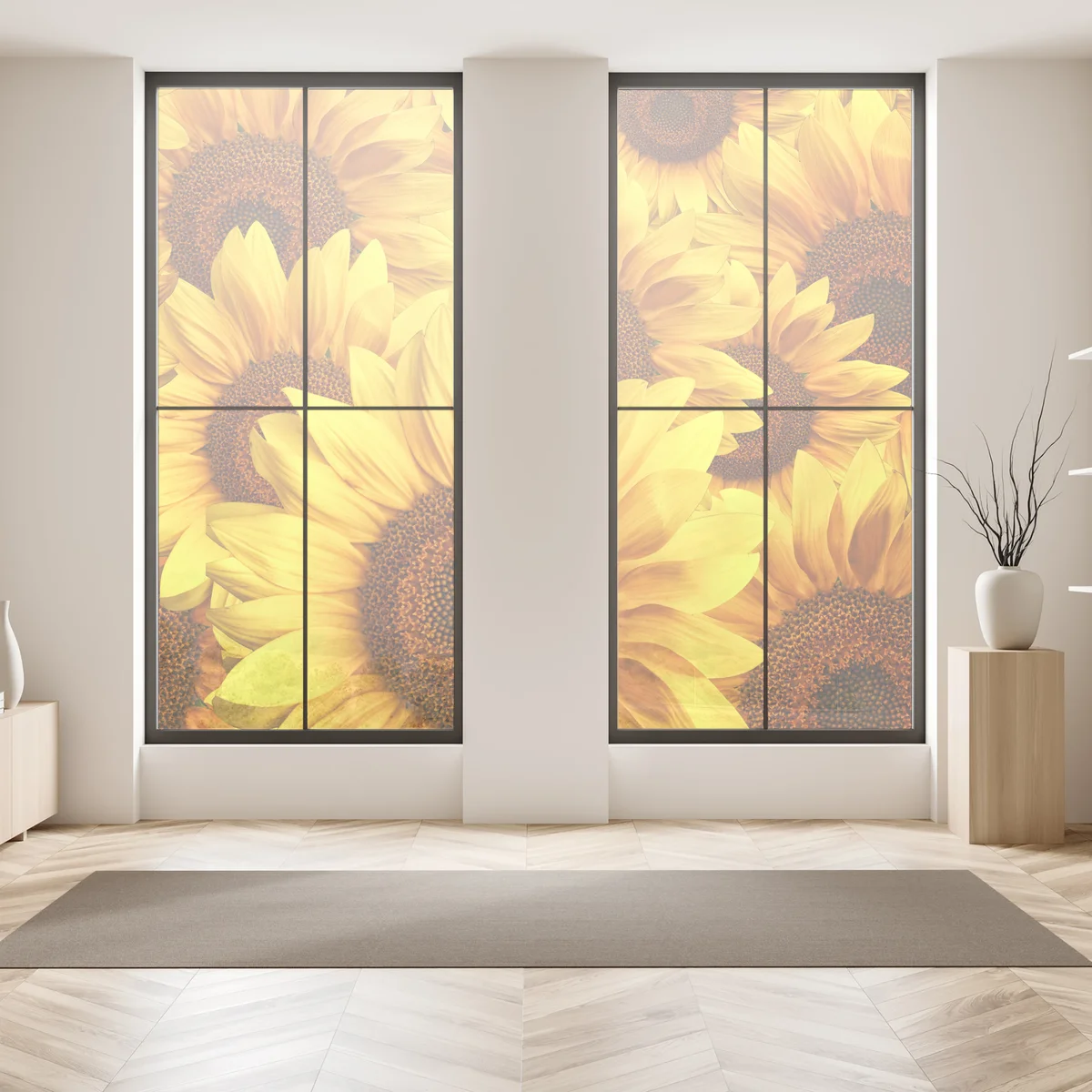 Fensteraufkleber goldene sonnenblumen Fensteraufkleber goldene sonnenblumen