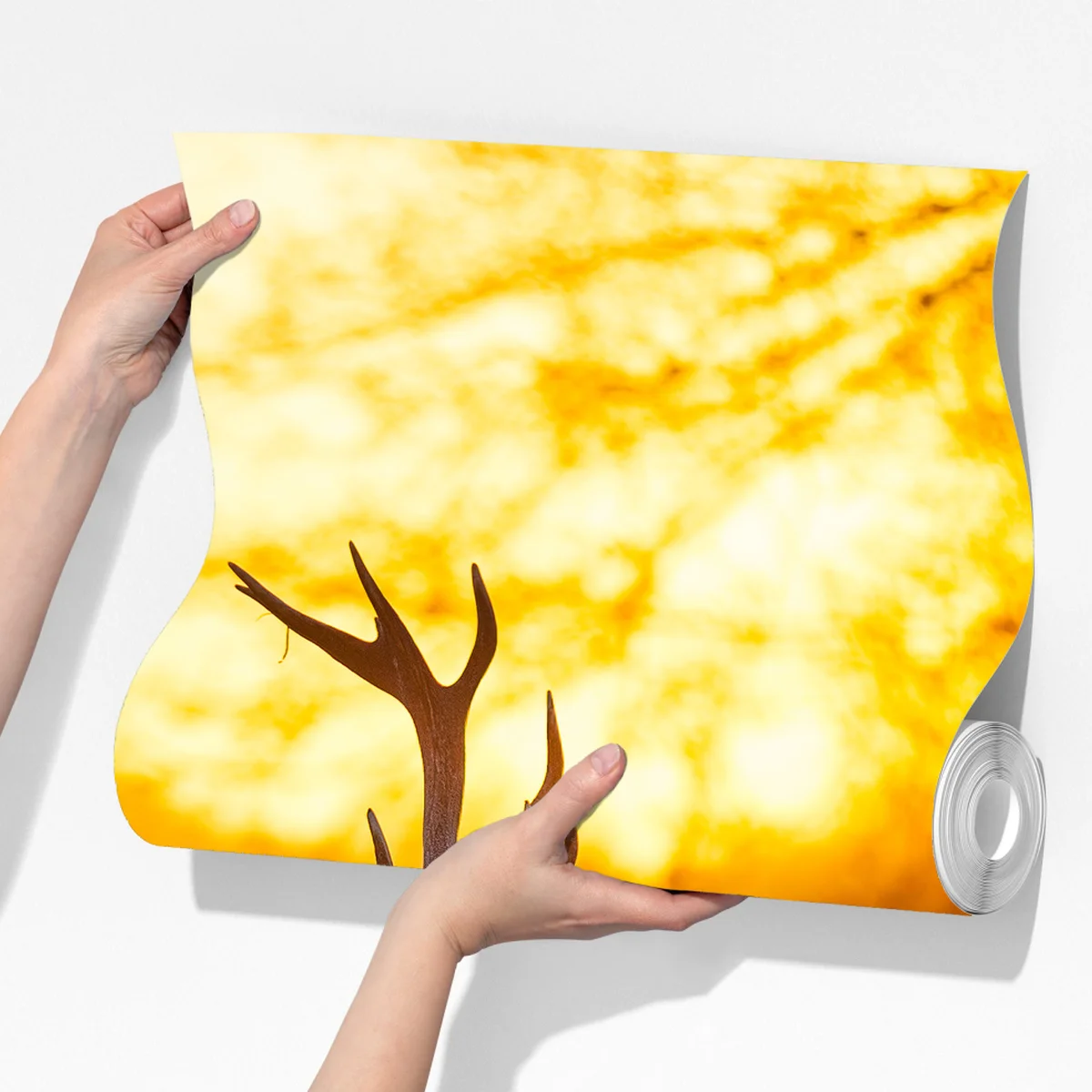 Fototapete goldener hirsch im sonnenaufgang Fototapete goldener hirsch im sonnenaufgang