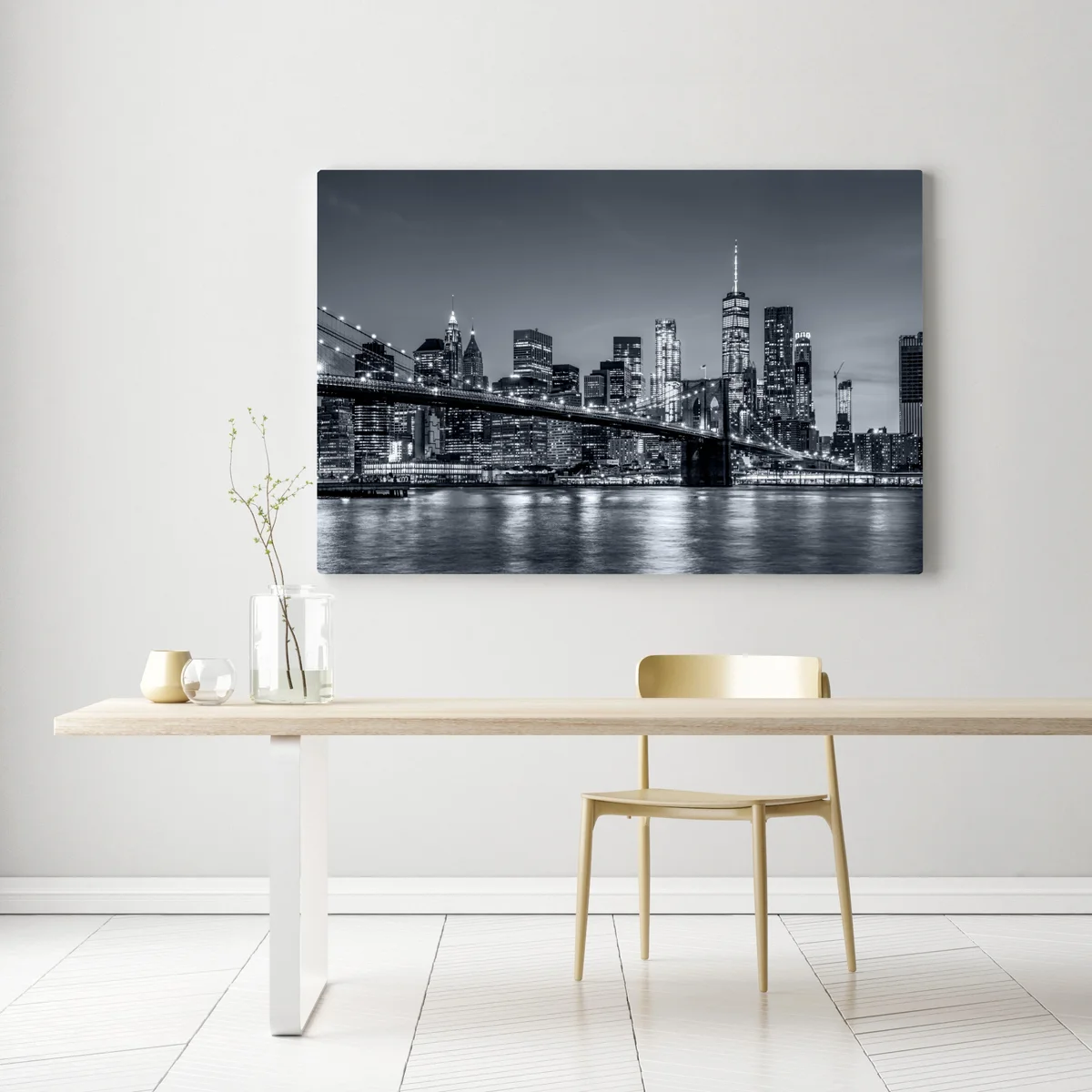 Leinwandbild New York skyline bei nacht Leinwandbild New York skyline bei nacht