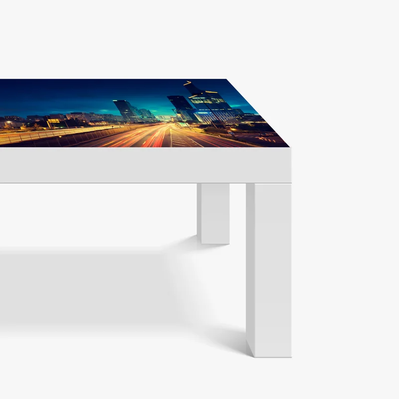 Tischaufkleber und Schreibtischaufkleber La Défense skyline bei dämmerung