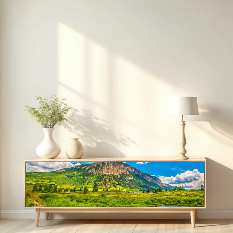 Repositionierbarer Aufkleber sonnige berge von Crested Butte, Colorado Repositionierbarer Aufkleber sonnige berge von Crested Butte, Colorado