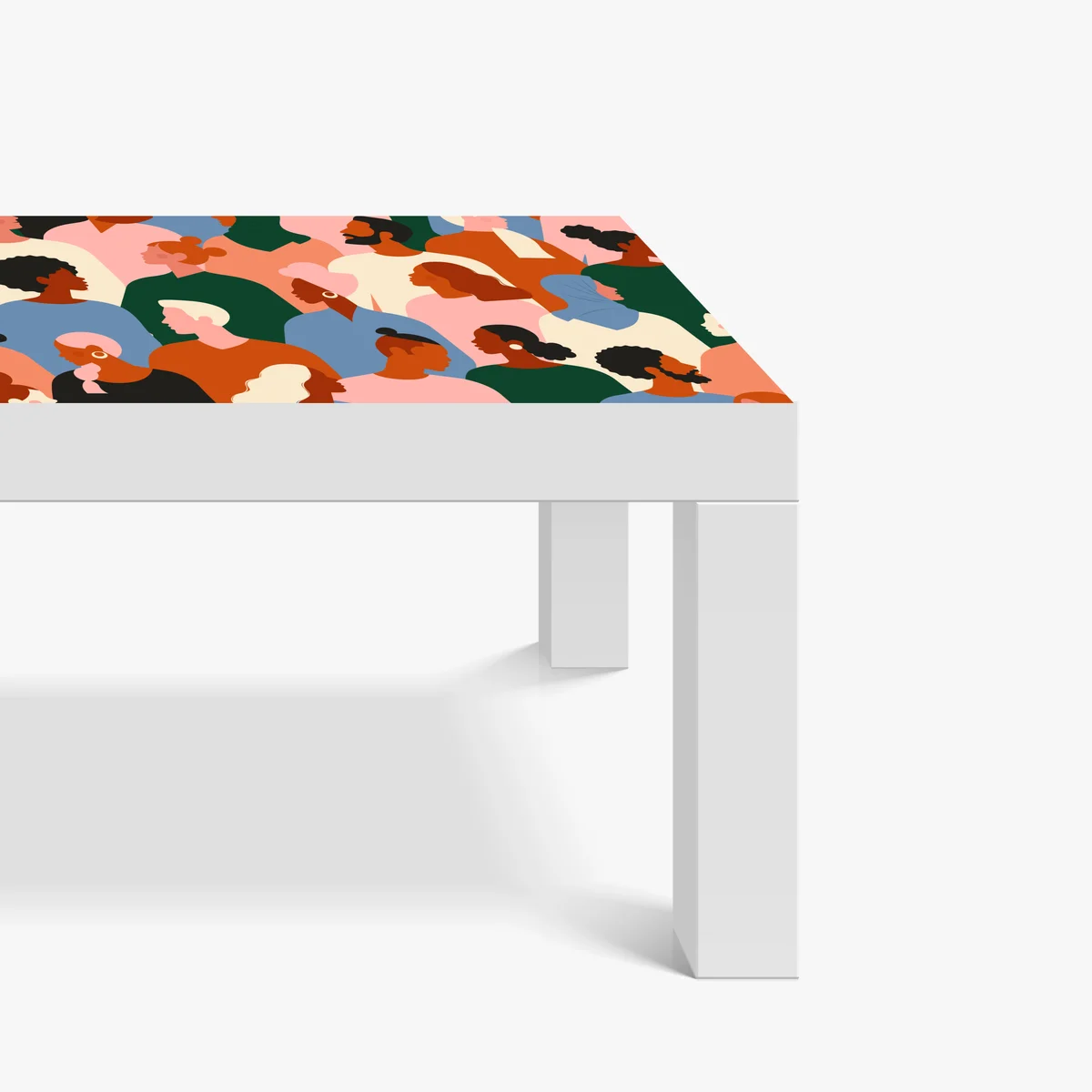 Tischaufkleber und Schreibtischaufkleber muster mit porträts einer vielfältigen gemeinschaft Tischaufkleber und Schreibtischaufkleber muster mit porträts einer vielfältigen gemeinschaft