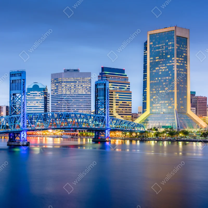 Fototapeta Jacksonville panorama miasta o zmierzchu Fototapeta Jacksonville panorama miasta o zmierzchu
