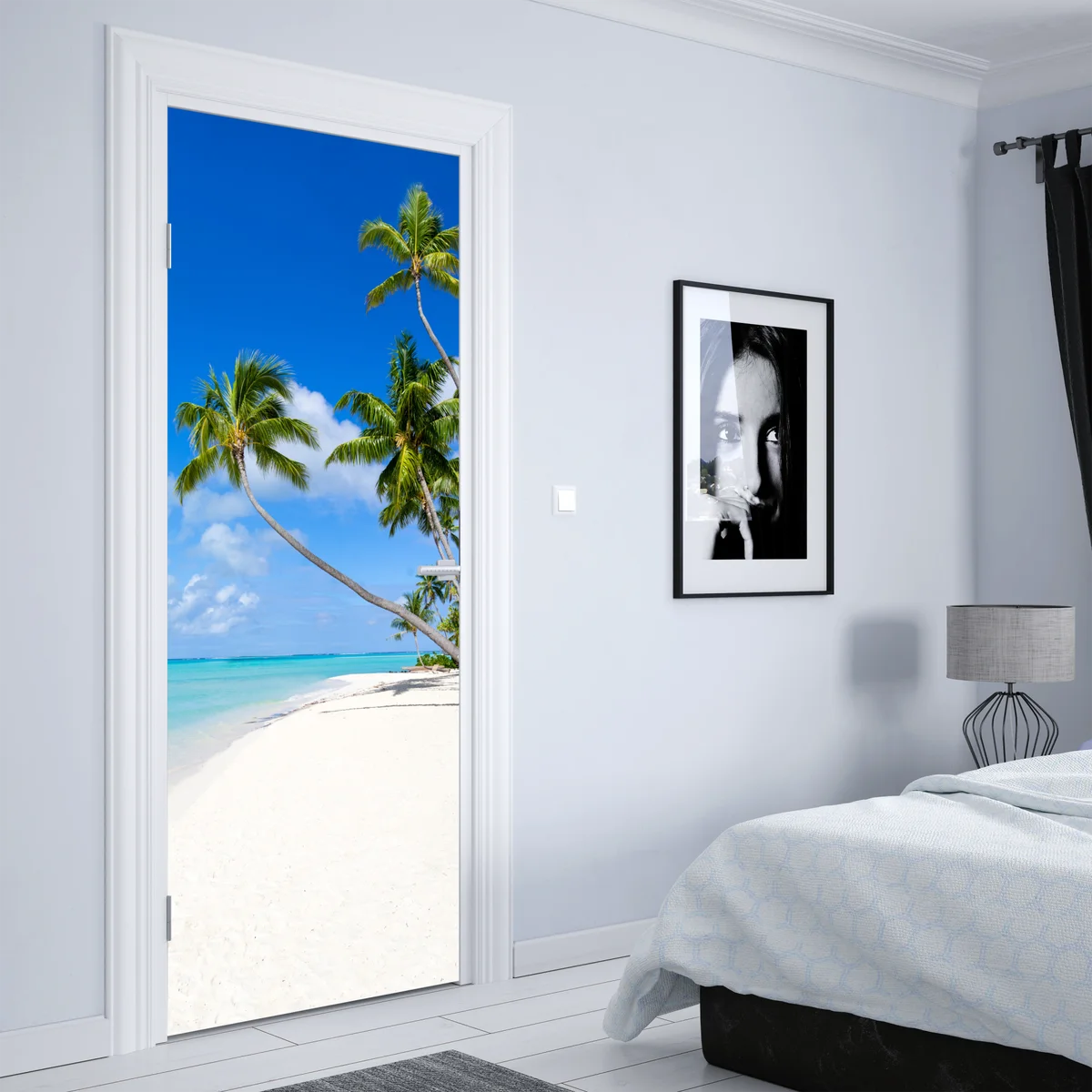 Türaufkleber tropischer palmenstrand Türaufkleber tropischer palmenstrand