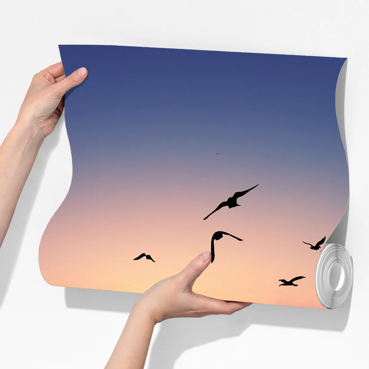 Fototapeta spokojny wschód nad jeziorem z ptakami Fototapeta spokojny wschód nad jeziorem z ptakami