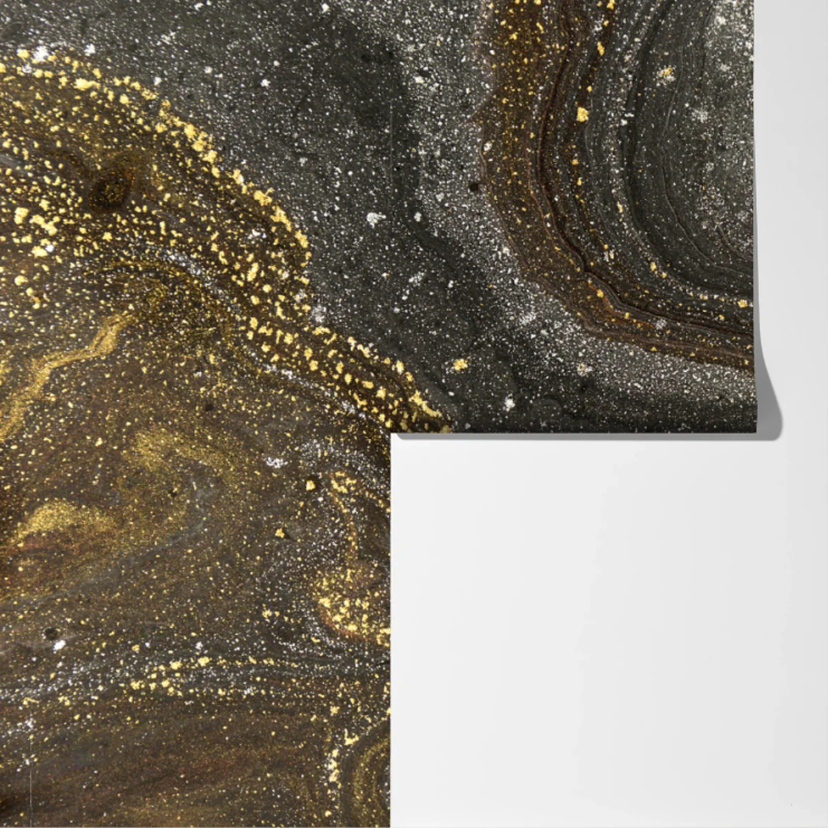 Fototapete gold-schwarzer marmorwirbel Fototapete gold-schwarzer marmorwirbel