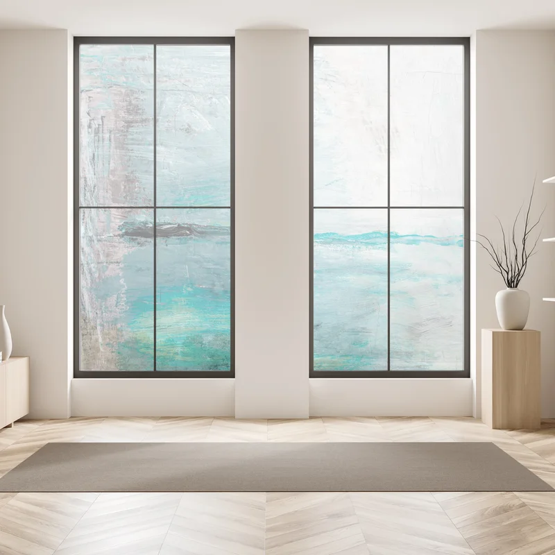 Fensteraufkleber ruhige türkise abstrakte meereslandschaft