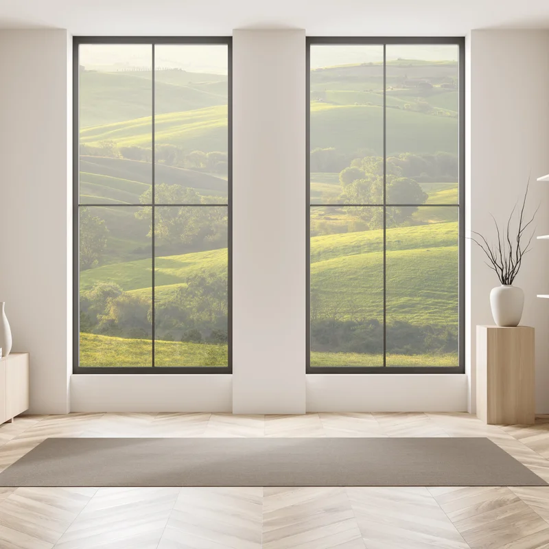 Fensteraufkleber sonnenbeschienene grüne hügel Fensteraufkleber sonnenbeschienene grüne hügel