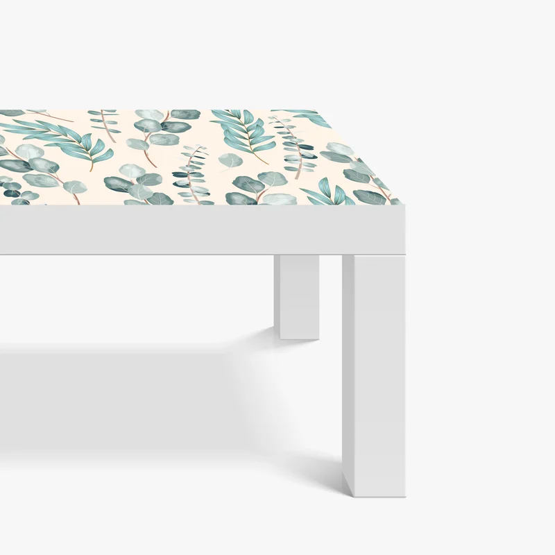 Tischaufkleber und Schreibtischaufkleber pastell eukalyptus blattmuster