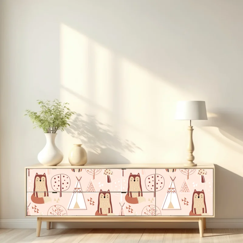 Repositionierbarer Aufkleber waldfüchse muster für kinderzimmer Repositionierbarer Aufkleber waldfüchse muster für kinderzimmer
