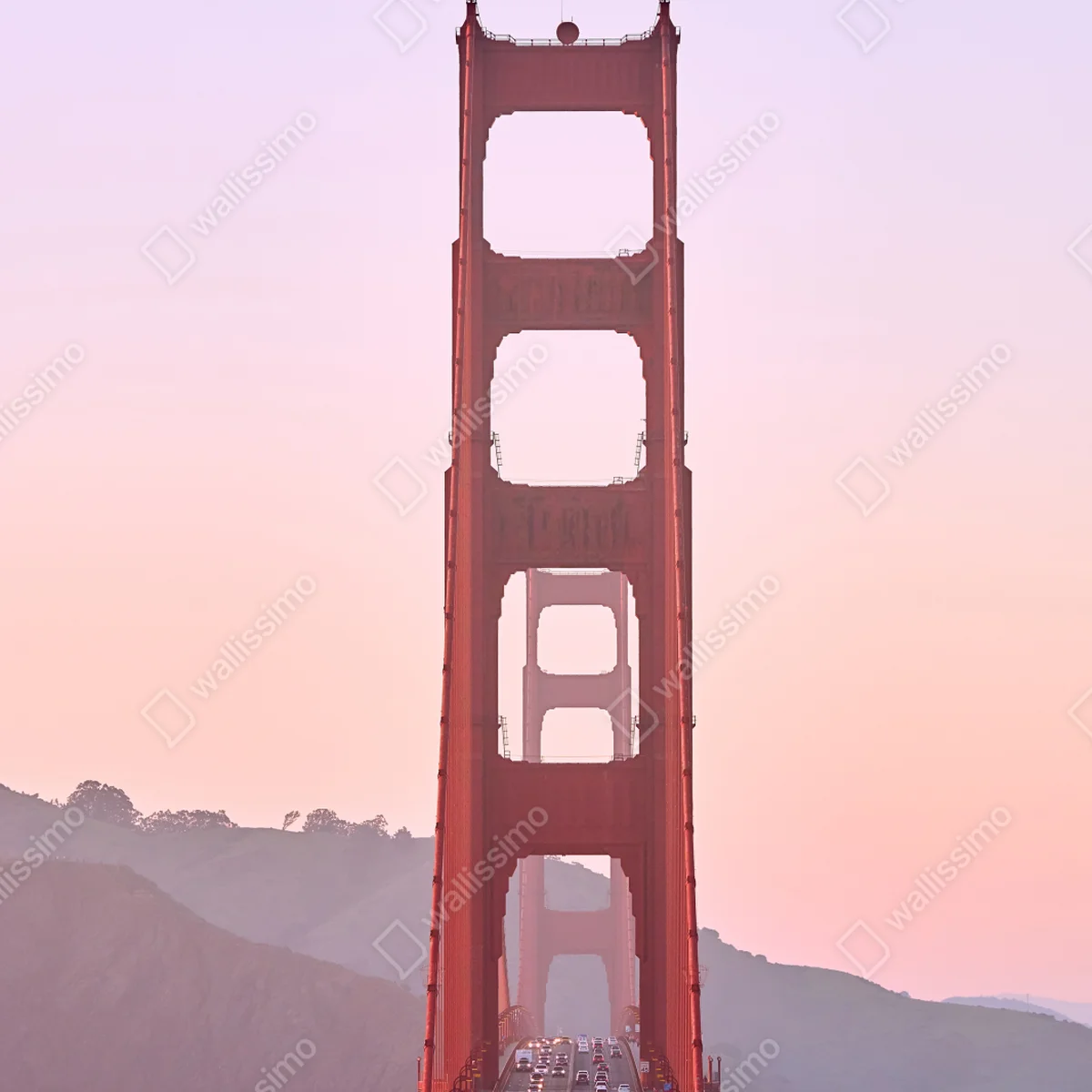 Repositionierbarer Aufkleber Golden Gate bei pastellfarbenem sonnenuntergang Repositionierbarer Aufkleber Golden Gate bei pastellfarbenem sonnenuntergang