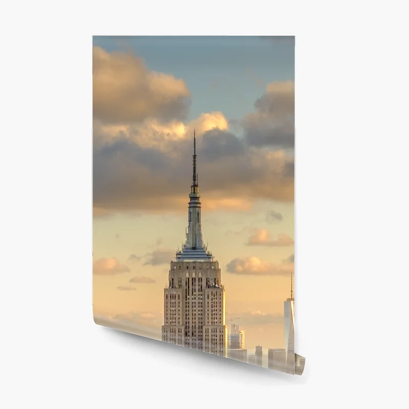 Fototapete New York skyline bei sonnenuntergang Fototapete New York skyline bei sonnenuntergang