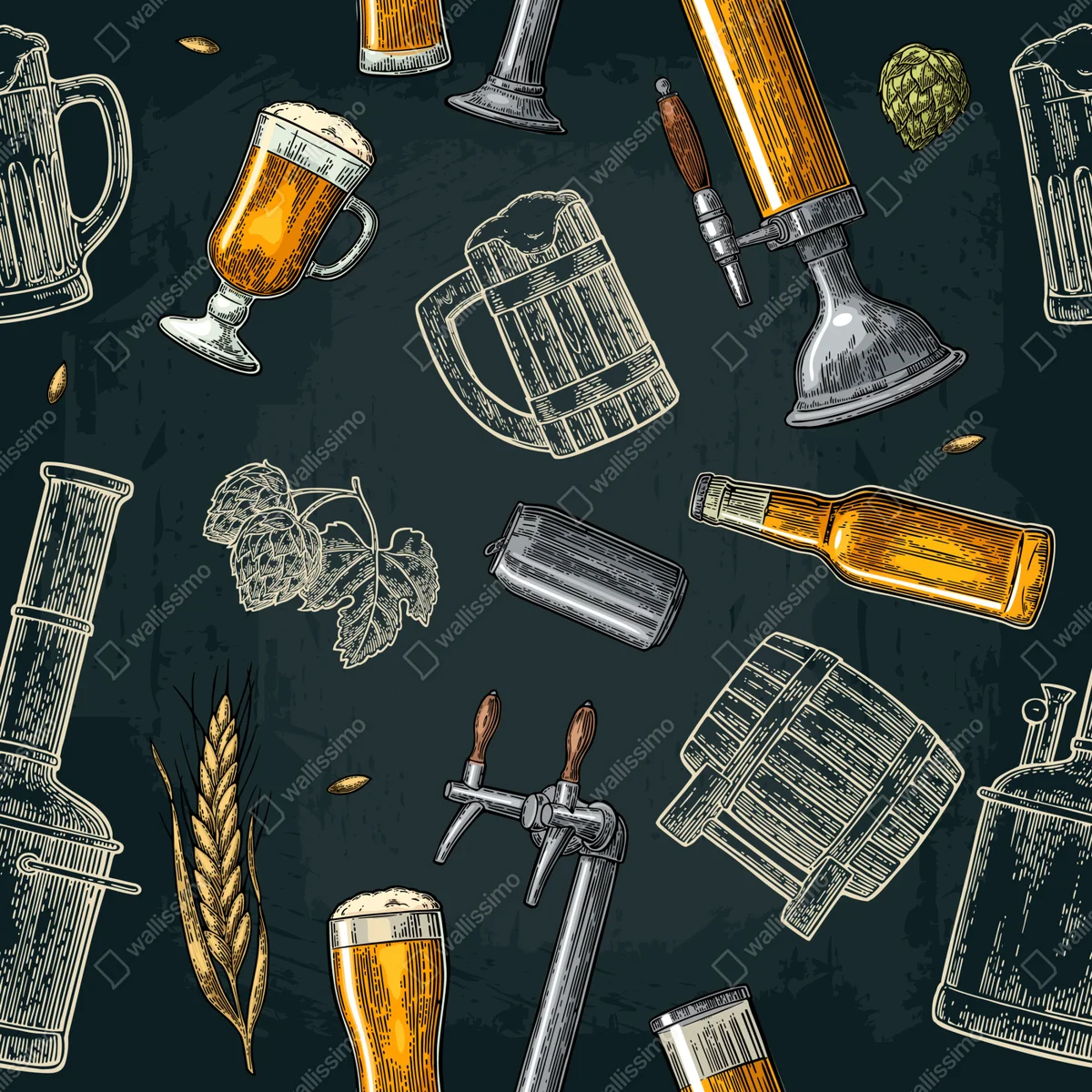 Fensteraufkleber vintage bier und brauerei muster Fensteraufkleber vintage bier und brauerei muster