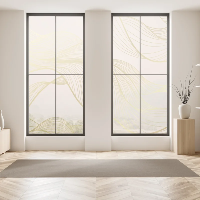 Fensteraufkleber abstraktes muster goldener wellen