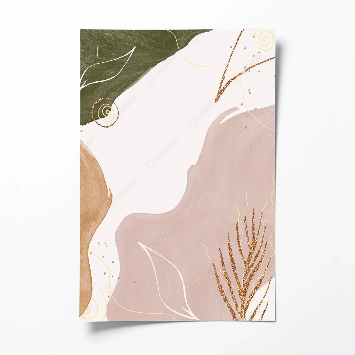 Poster zarte puderrosa botanische abstraktion • Poster bei Wallnifity® Poster zarte puderrosa botanische abstraktion • Poster bei Wallnifity®