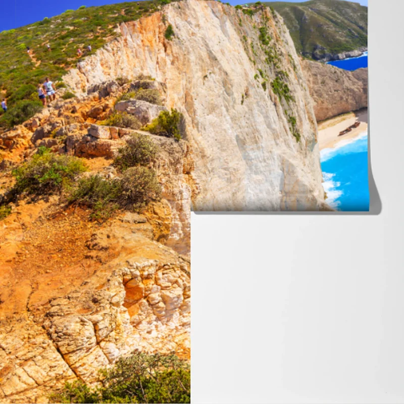 Fototapete türkisblauer klippenstrand panorama Fototapete türkisblauer klippenstrand panorama