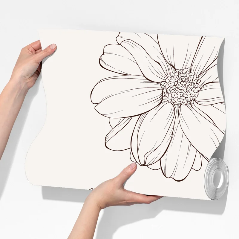 Fototapete zartes blumenmuster in beige Fototapete zartes blumenmuster in beige