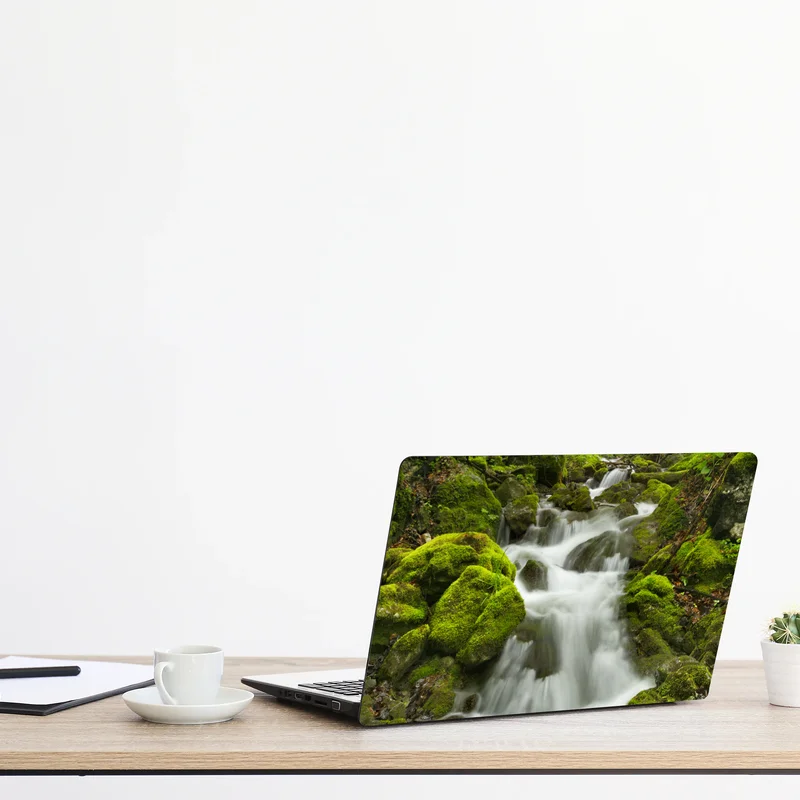 Laptop-Aufkleber moosiger wasserfall