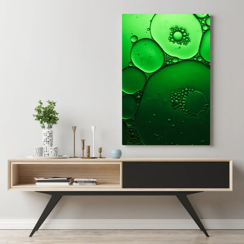 Leinwandbild grüne blasen abstrakte komposition Leinwandbild grüne blasen abstrakte komposition
