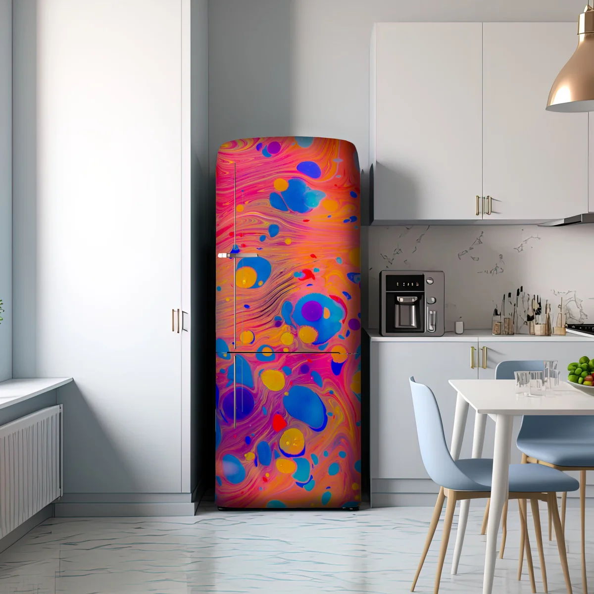 Kühlschrankaufkleber osmanisches ebru marmormuster Kühlschrankaufkleber osmanisches ebru marmormuster