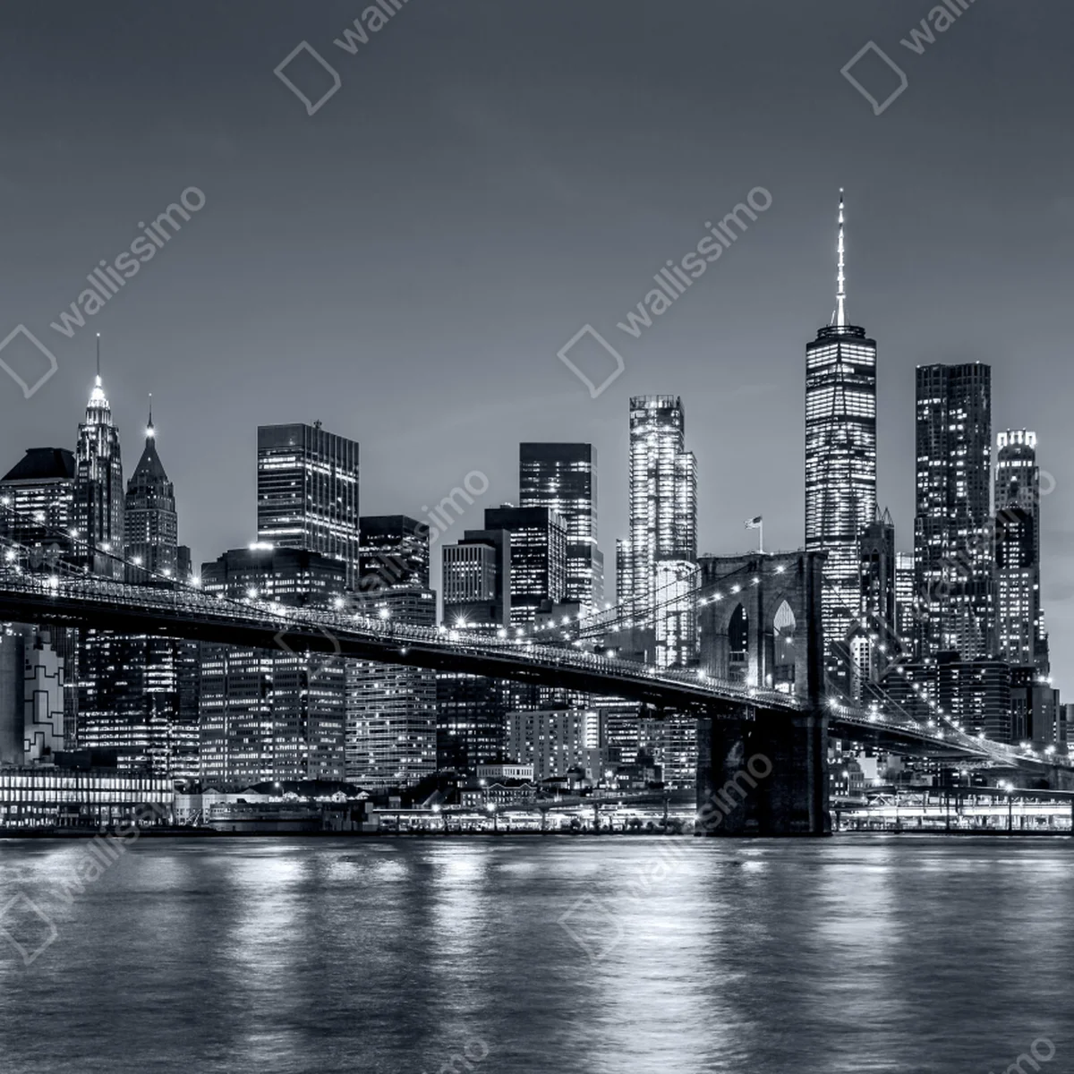 Leinwandbild New York skyline bei nacht Leinwandbild New York skyline bei nacht