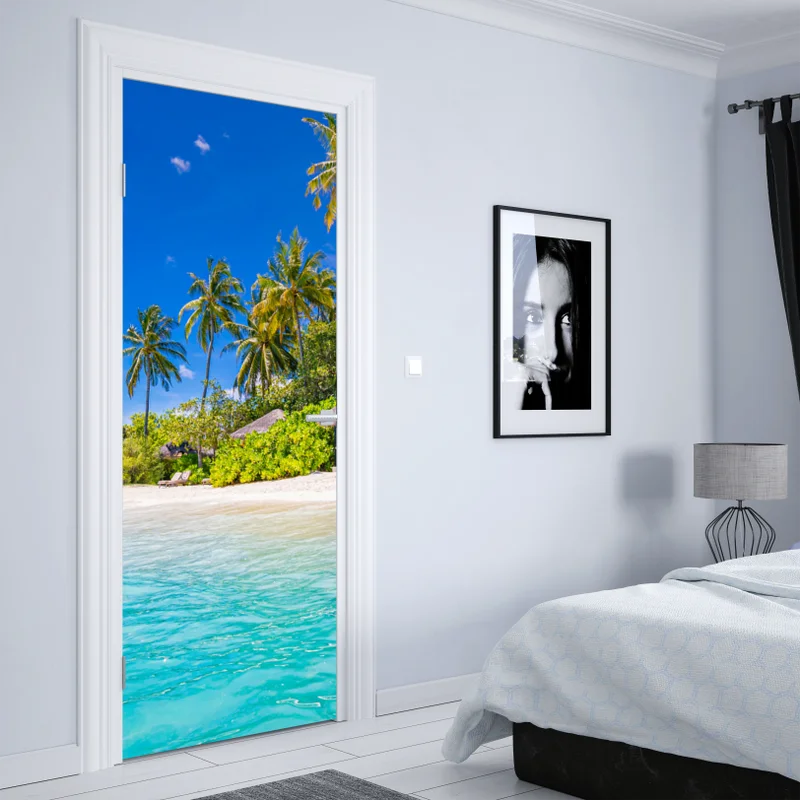 Türaufkleber tropischer türkisstrand Türaufkleber tropischer türkisstrand