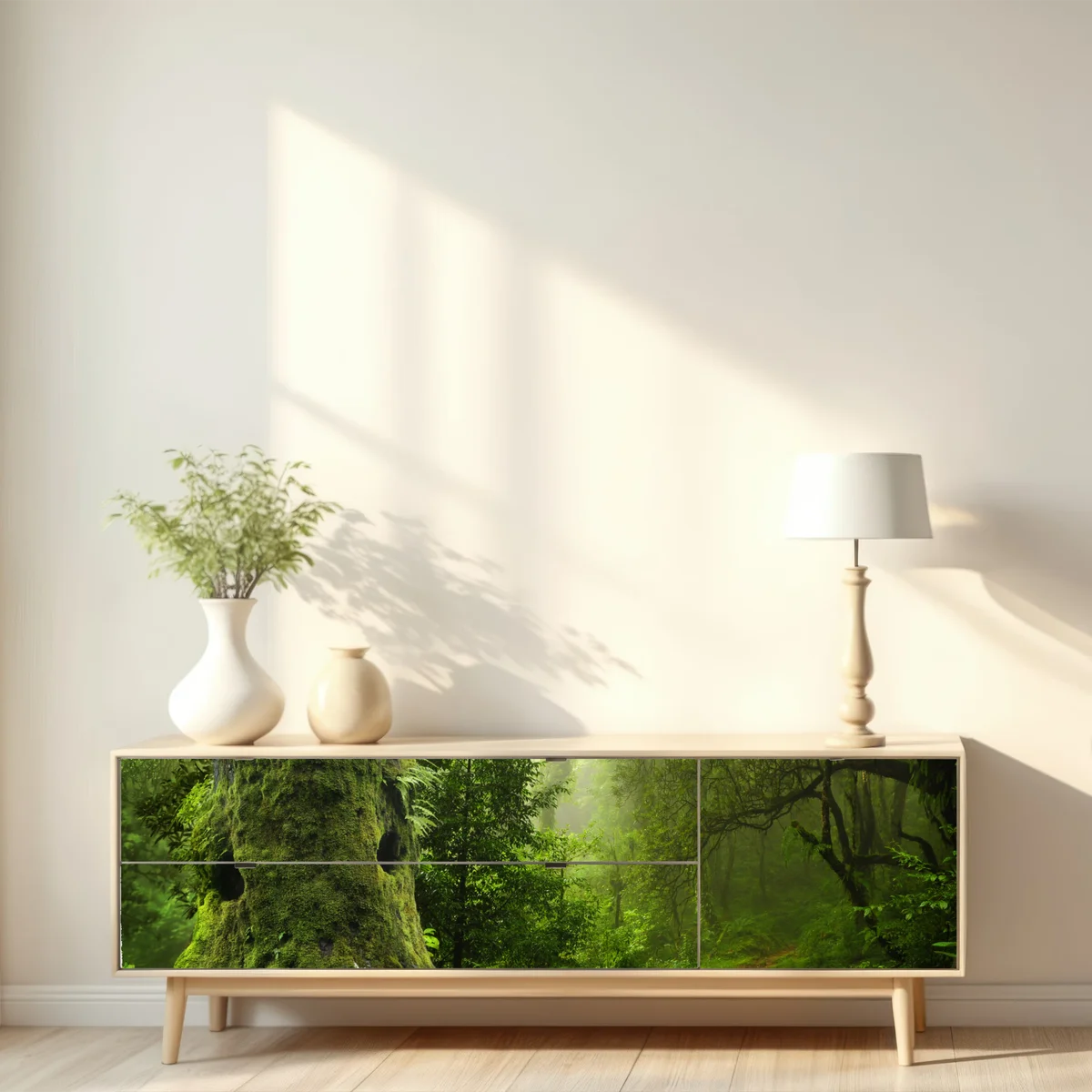 Repositionierbarer Aufkleber moosiger alter waldpfad Repositionierbarer Aufkleber moosiger alter waldpfad