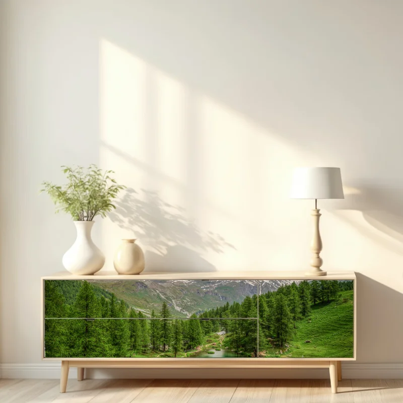 Repositionierbarer Aufkleber blauer see bei Cervinia