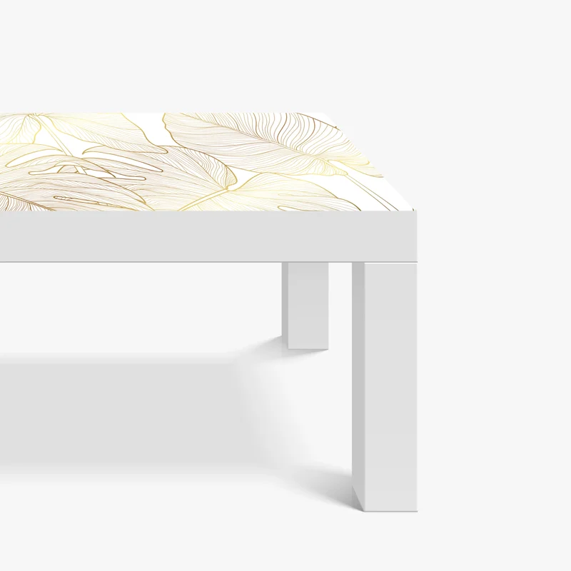 Tischaufkleber und Schreibtischaufkleber goldene botanische blattzeichnung