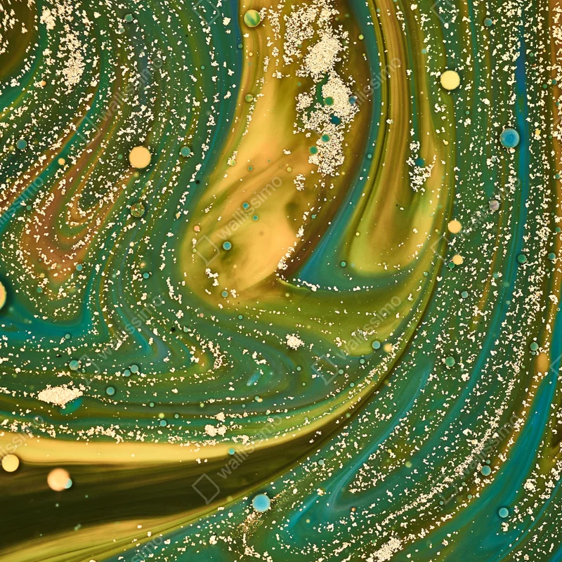 Repositionierbarer Aufkleber grün-goldene flüssige marmorierte kunst Repositionierbarer Aufkleber grün-goldene flüssige marmorierte kunst