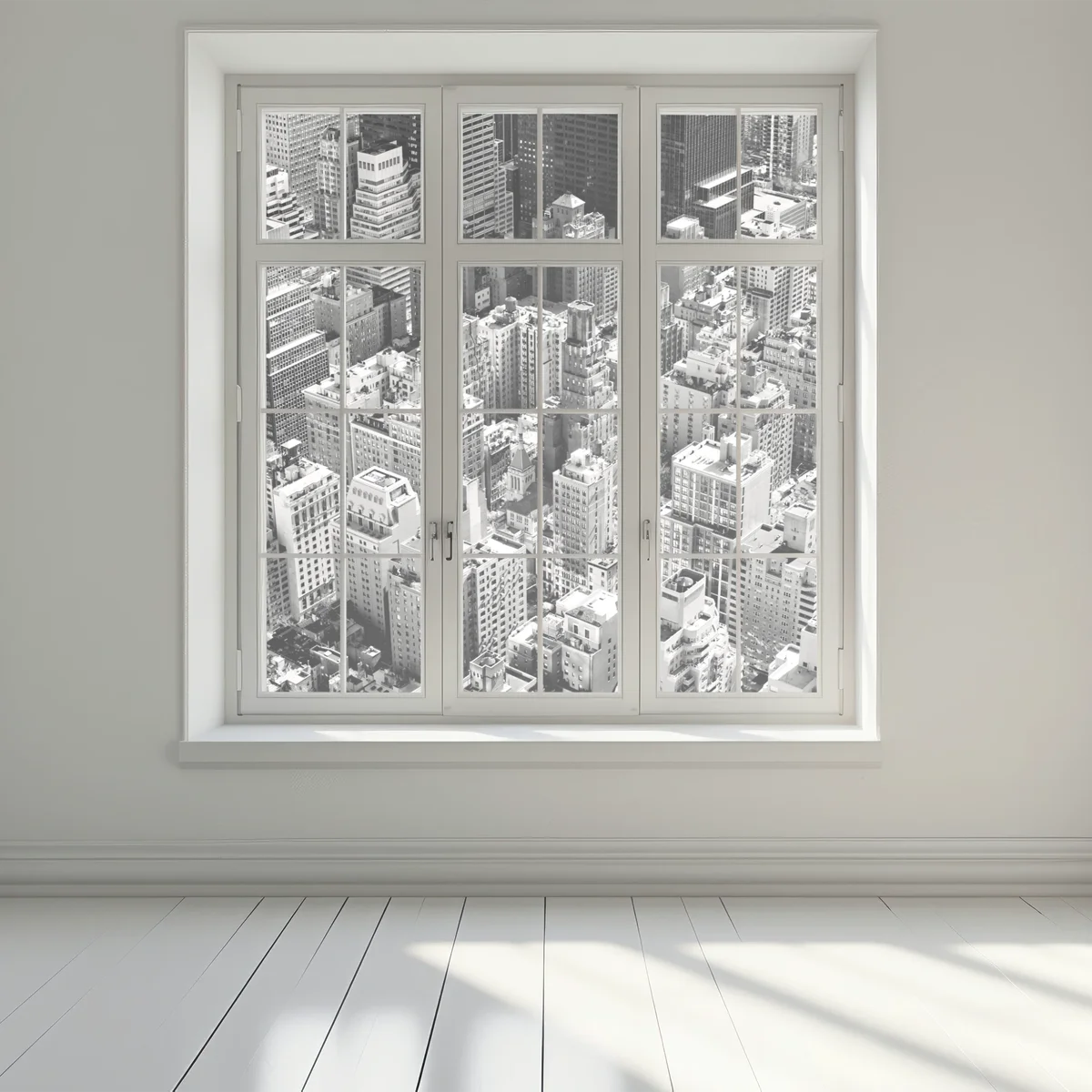 Fensteraufkleber Manhattan luftaufnahme skyline in monochrom Fensteraufkleber Manhattan luftaufnahme skyline in monochrom