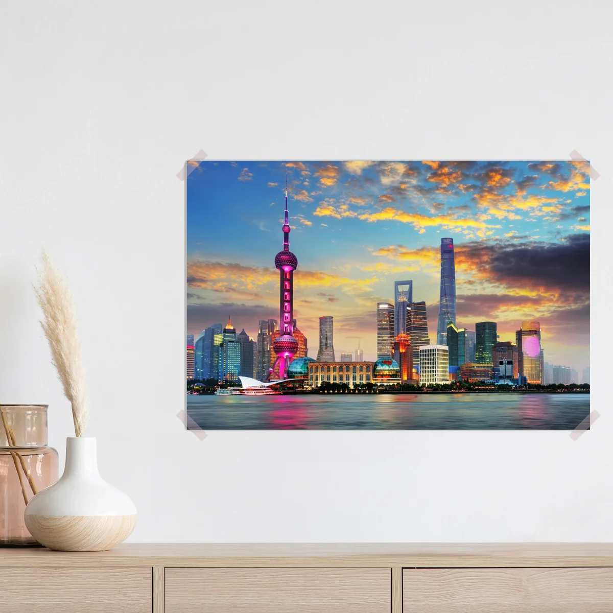 Poster Shanghai skyline bei sonnenuntergang Poster Shanghai skyline bei sonnenuntergang