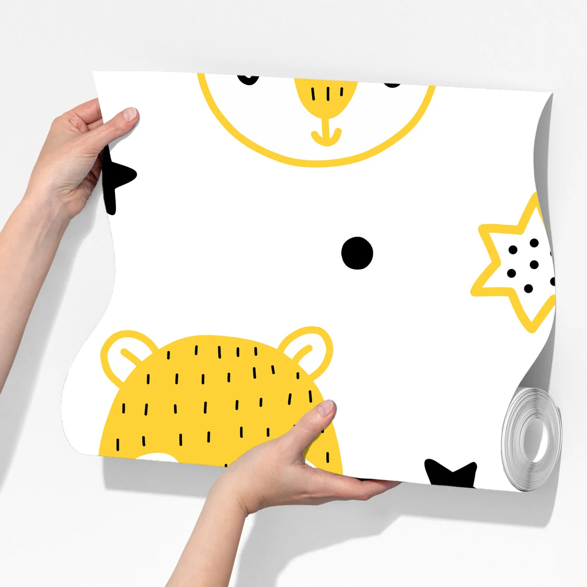 Fototapeta słodkie żółte buźki zwierząt we wzorze do pokoju dziecięcego Fototapeta słodkie żółte buźki zwierząt we wzorze do pokoju dziecięcego