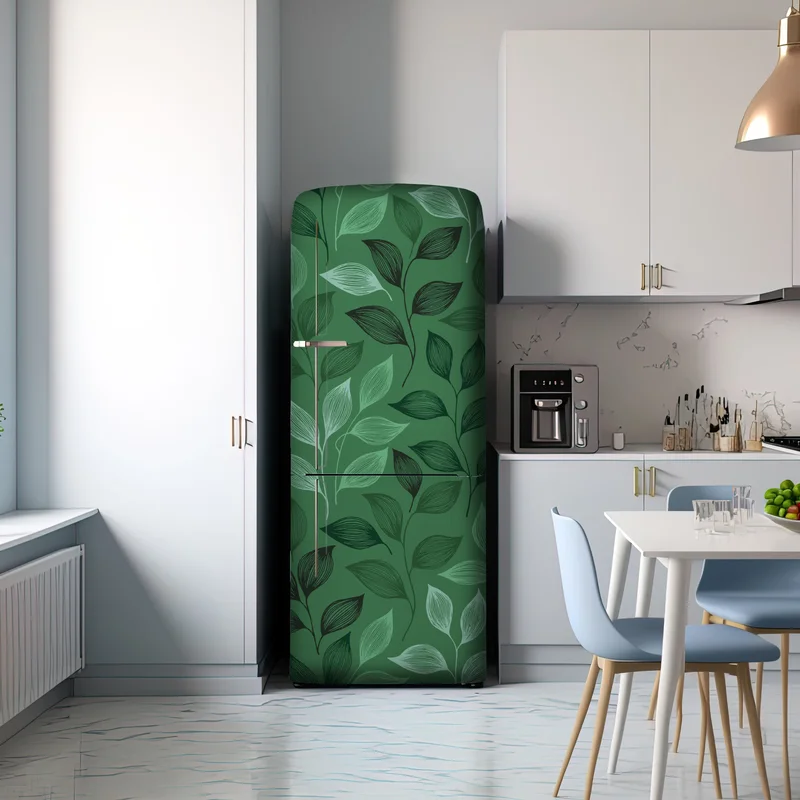 Kühlschrankaufkleber grünes botanisches blättermuster