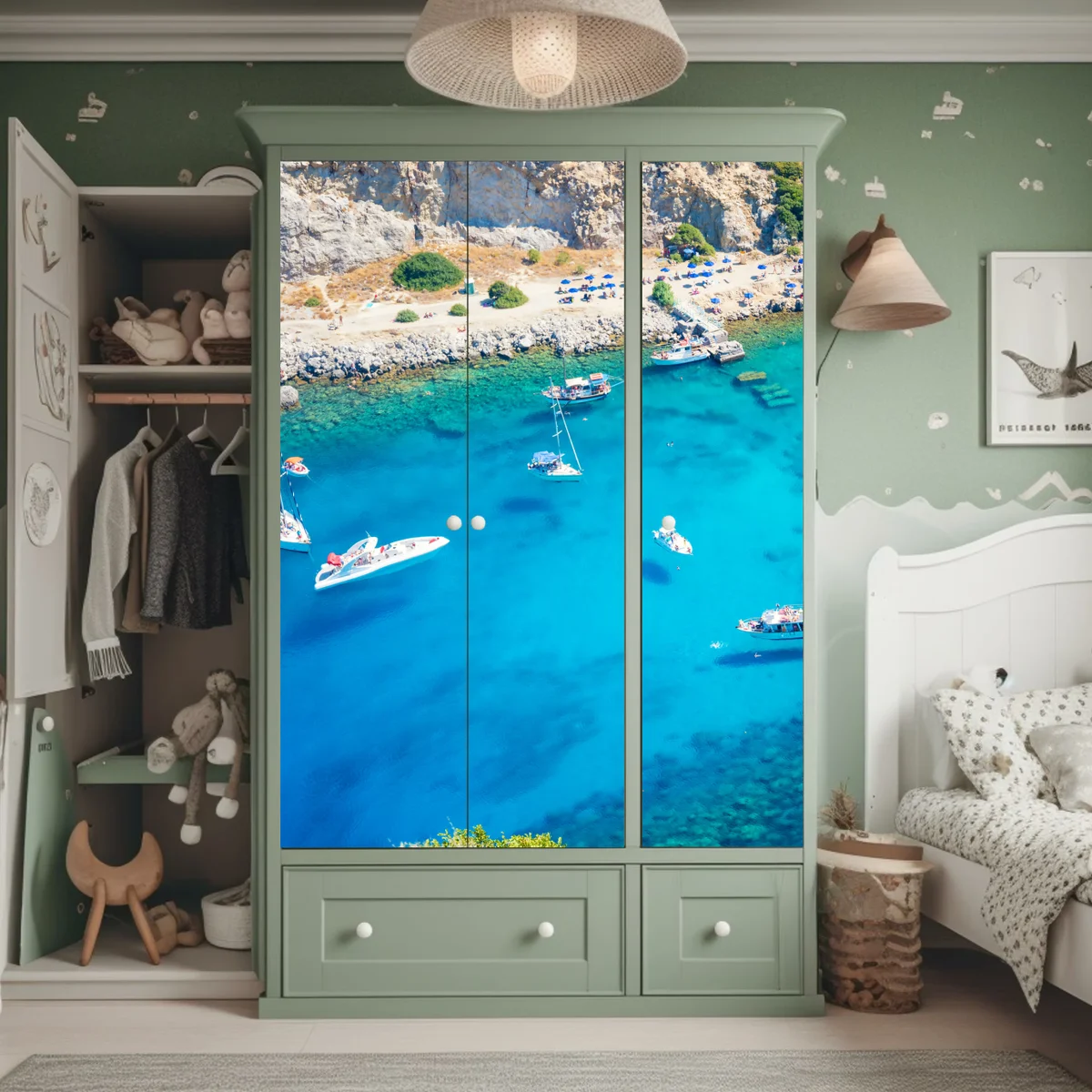 Schrankaufkleber luftaufnahme der Anthony Quinn Bucht, Rhodos Schrankaufkleber luftaufnahme der Anthony Quinn Bucht, Rhodos