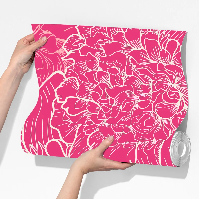 Fototapete leuchtendes rosa pfingstrosenmuster Fototapete leuchtendes rosa pfingstrosenmuster