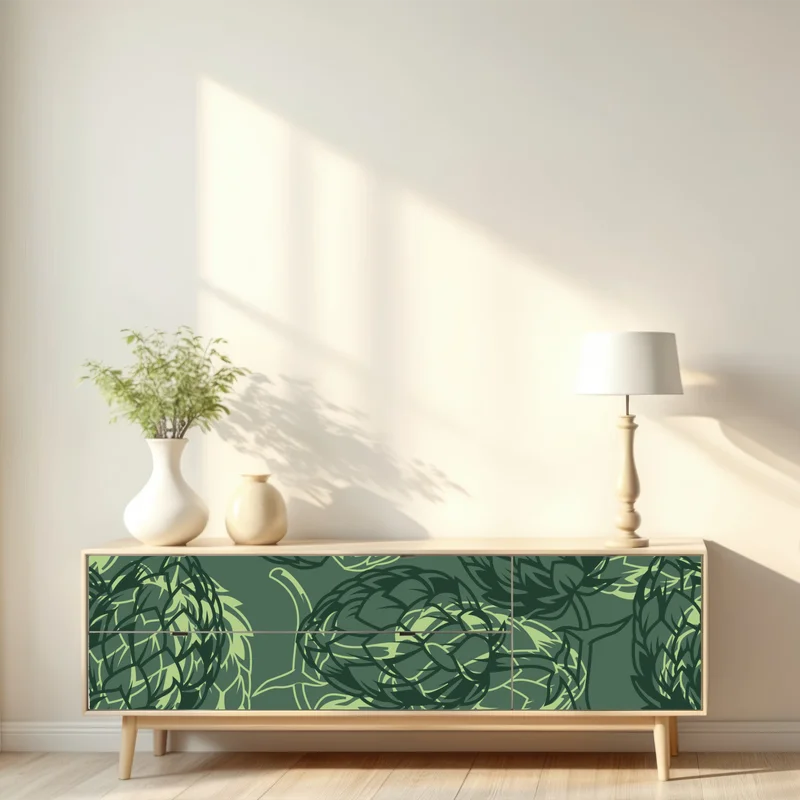 Repositionierbarer Aufkleber grünes hopfenmuster