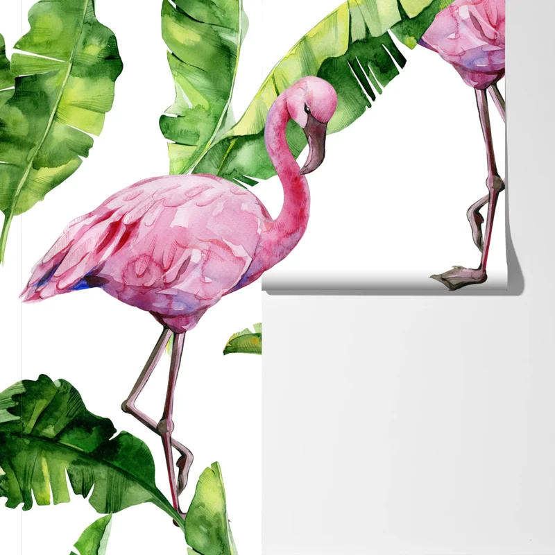Fototapete rosa flamingo aquarellmuster Fototapete rosa flamingo aquarellmuster