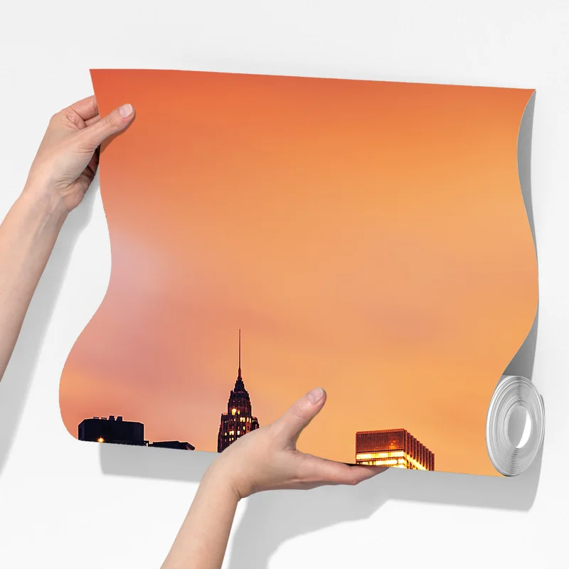 Fototapete New York skyline bei sonnenuntergang Fototapete New York skyline bei sonnenuntergang