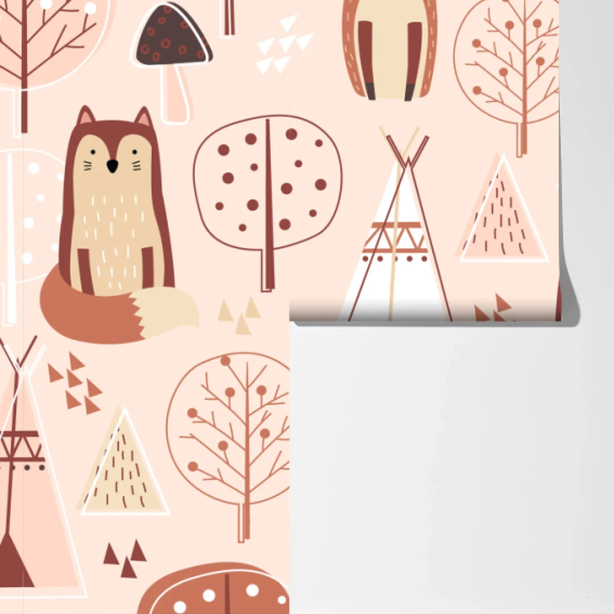 Fototapete waldfüchse muster für kinderzimmer Fototapete waldfüchse muster für kinderzimmer