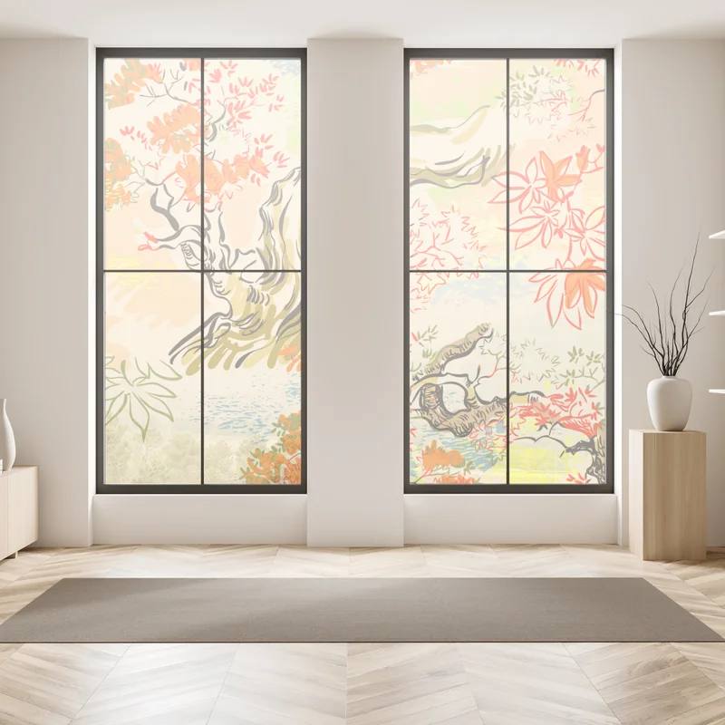 Fensteraufkleber orientalisches baummuster mit blättern