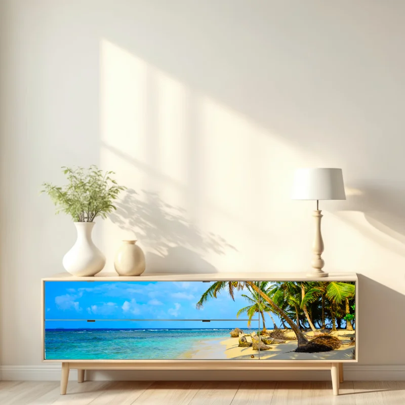 Repositionierbarer Aufkleber tropischer türkisstrand Repositionierbarer Aufkleber tropischer türkisstrand