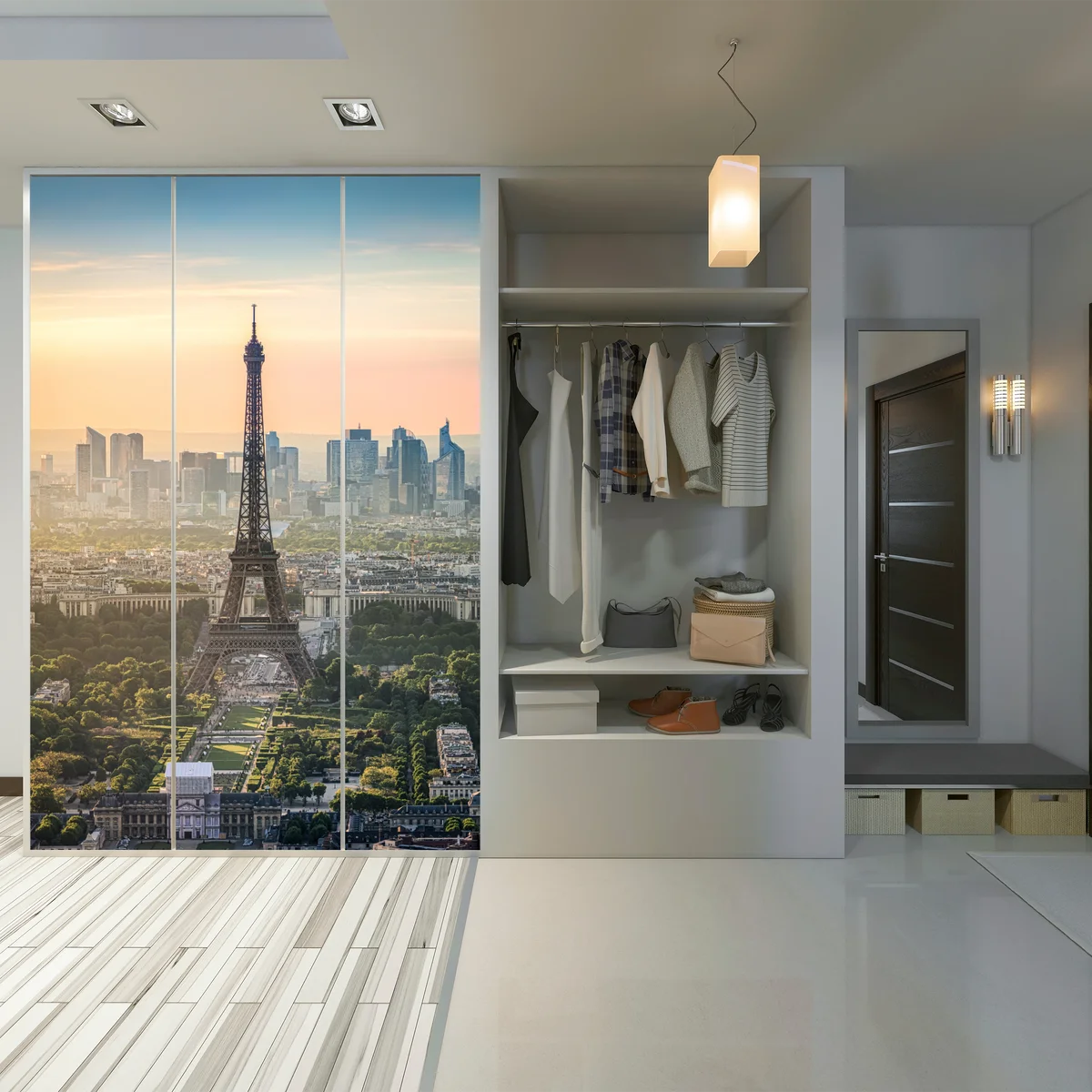 Schrankaufkleber Paris skyline mit dem Eiffelturm Schrankaufkleber Paris skyline mit dem Eiffelturm