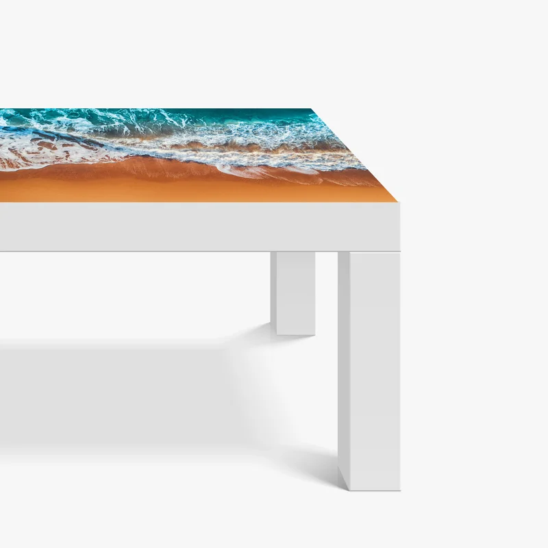 Tischaufkleber und Schreibtischaufkleber luftaufnahme türkisfarbener wellen an einem sandstrand